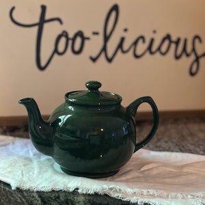 1960’s Brown Betty Ceramic Green Teapot
